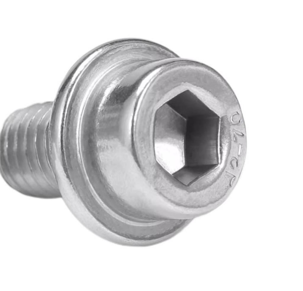 Tornillo de cabeza cilíndrica con arandela integrada para mecanizado