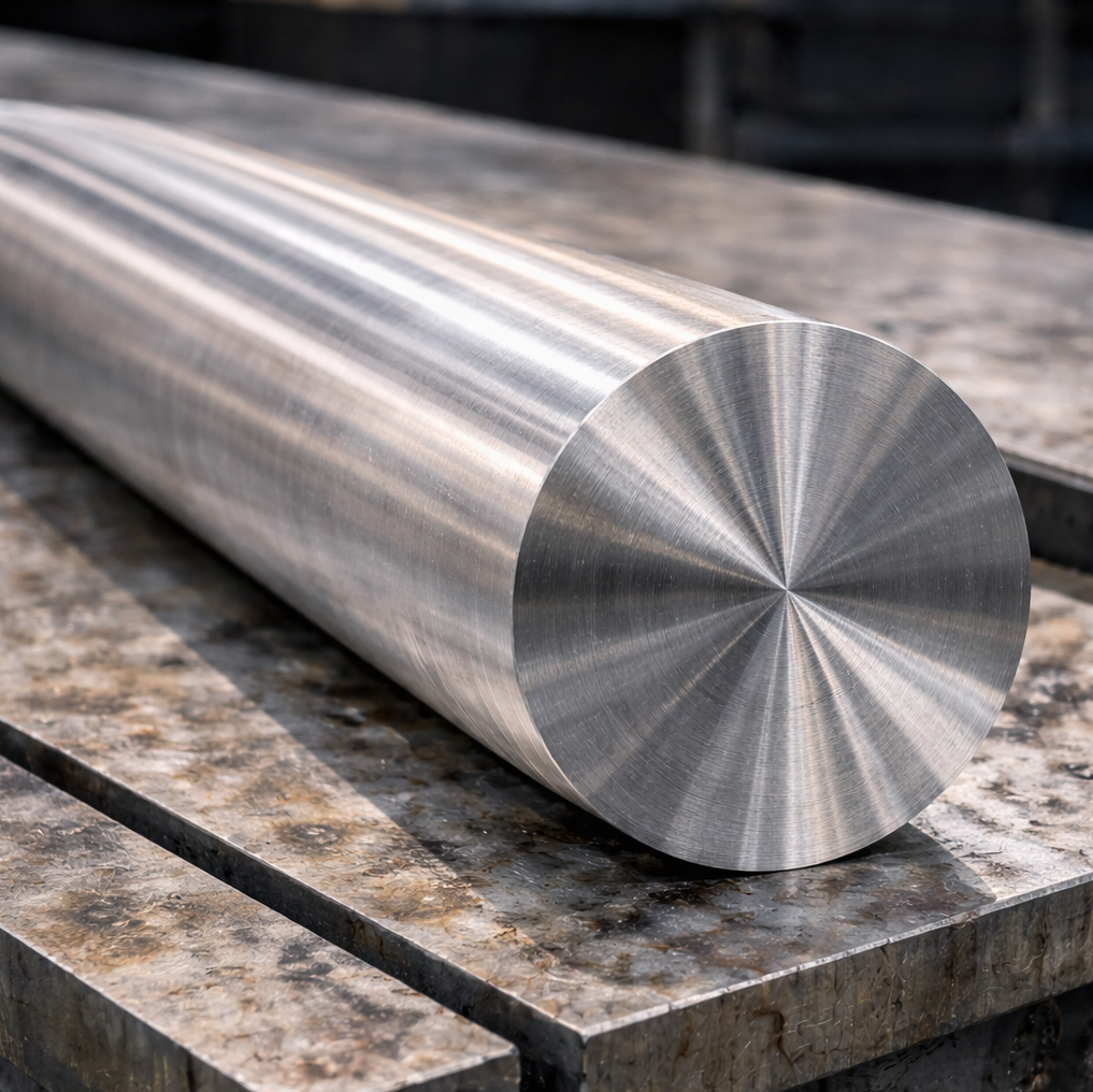 Barra maciza de HASTELLOY® C276 (UNS N10276), superaleación de níquel con alta resistencia a la corrosión en entornos químicos y marinos.