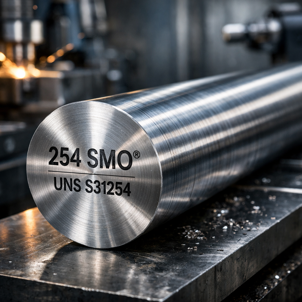 Barra de acero inoxidable superaustenítico 254 SMO utilizada en aplicaciones industriales resistentes a la corrosión